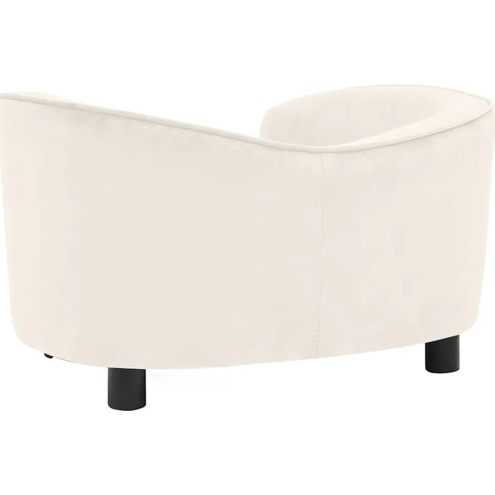 vidaXL Hondenbank 69x49x40 cm pluche crèmekleurig