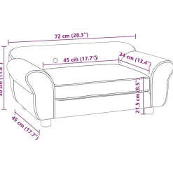 vidaXL Hondenbank 72x45x30 cm pluche crèmekleurig