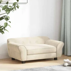 vidaXL Hondenbank 72x45x30 cm pluche crèmekleurig