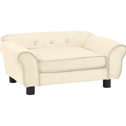 vidaXL Hondenbank 72x45x30 cm pluche crèmekleurig