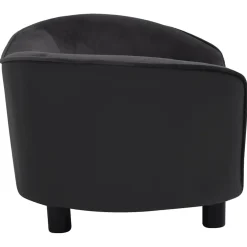 vidaXL Hondenbank 69x49x40 cm pluche en kunstleer zwart