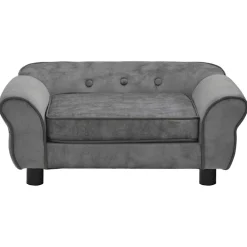 vidaXL Hondenbank 72x45x30 cm pluche donkergrijs