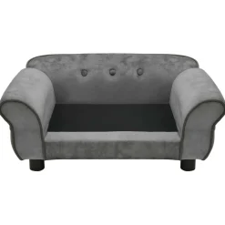 vidaXL Hondenbank 72x45x30 cm pluche donkergrijs