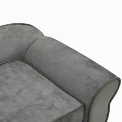 vidaXL Hondenbank 72x45x30 cm pluche donkergrijs