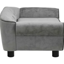 vidaXL Hondenbank 72x45x30 cm pluche donkergrijs