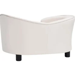 vidaXL Hondenbank 69x49x40 cm pluche en kunstleer crèmekleurig