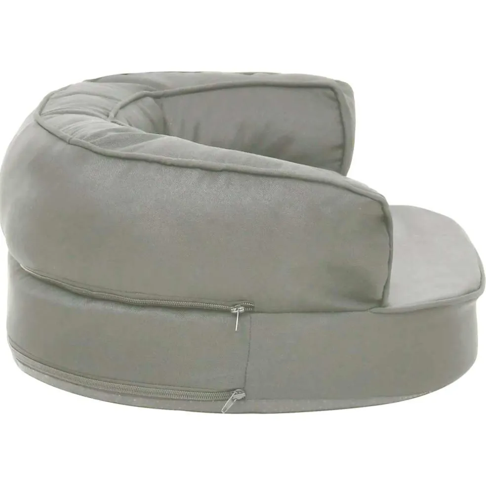 vidaXL Hondenbed ergonomisch linnen-look 60x42 cm grijs