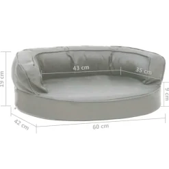 vidaXL Hondenbed ergonomisch linnen-look 60x42 cm grijs