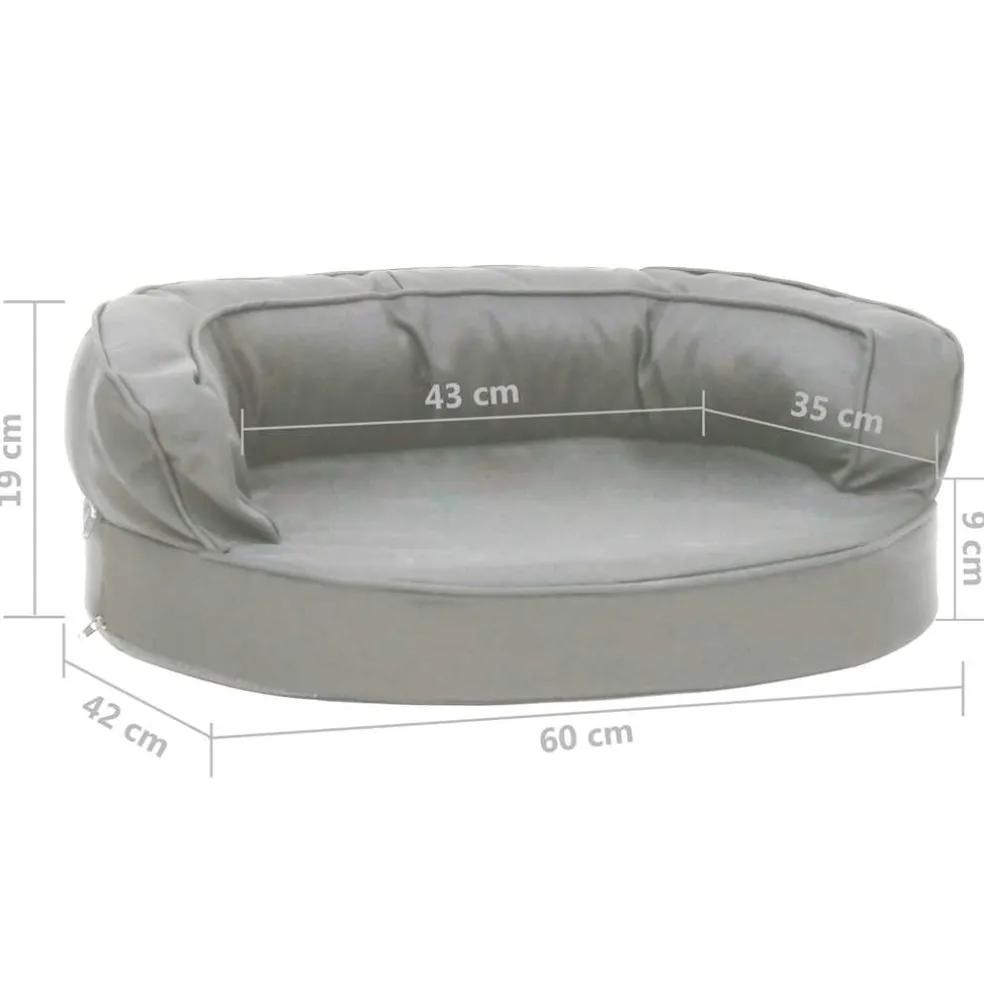 vidaXL Hondenbed ergonomisch linnen-look 60x42 cm grijs