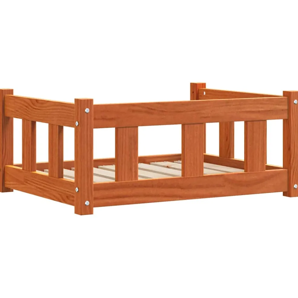 vidaXL Hondenbed Wasbruin 65,5 x 50 x 28 cm Massief grenenhout