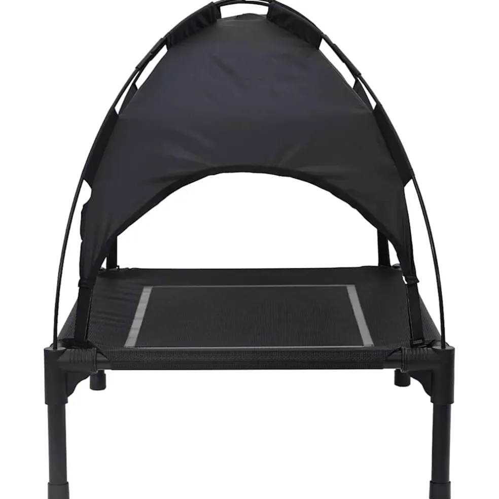 vidaXL Hondenbed 63 x 49,5 x 60 cm Staal Zwart
