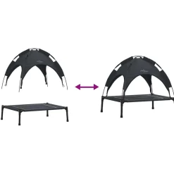vidaXL Hondenbed 63 x 49,5 x 60 cm Staal Zwart