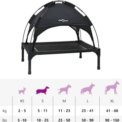 vidaXL Hondenbed 63 x 49,5 x 60 cm Staal Zwart