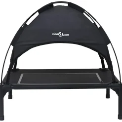 vidaXL Hondenbed 63 x 49,5 x 60 cm Staal Zwart