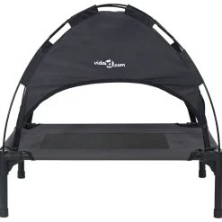 vidaXL Hondenbed Zwart 62 x 48 x 61 cm Staal