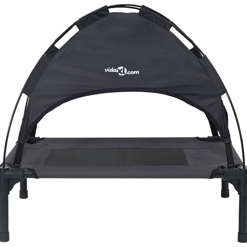 vidaXL Hondenbed Zwart 62 x 48 x 61 cm Staal