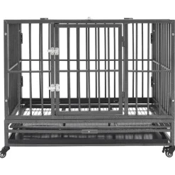 vidaXL Hondenbench met wielen 92x62x76 cm staal