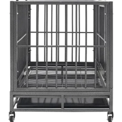 vidaXL Hondenbench met wielen 92x62x76 cm staal