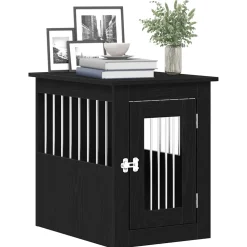 vidaXL Hondenbenchmeubel 45x62x59 cm bewerkt hout zwart eikenkleurig