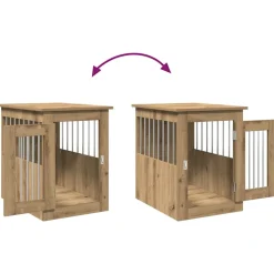 vidaXL Hondenbench 45x62x59 cm bewerkt hout artisanaal eikenkleurig