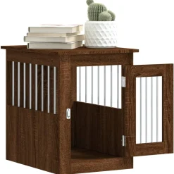 vidaXL Hondenbench 45x62x59 cm bewerkt hout bruin eikenkleur