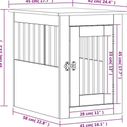 vidaXL Hondenbench 45x62x59 cm bewerkt hout bruin eikenkleur