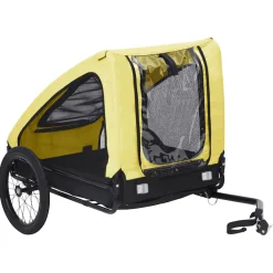 vidaXL Hondenfietstrailer geel en zwart