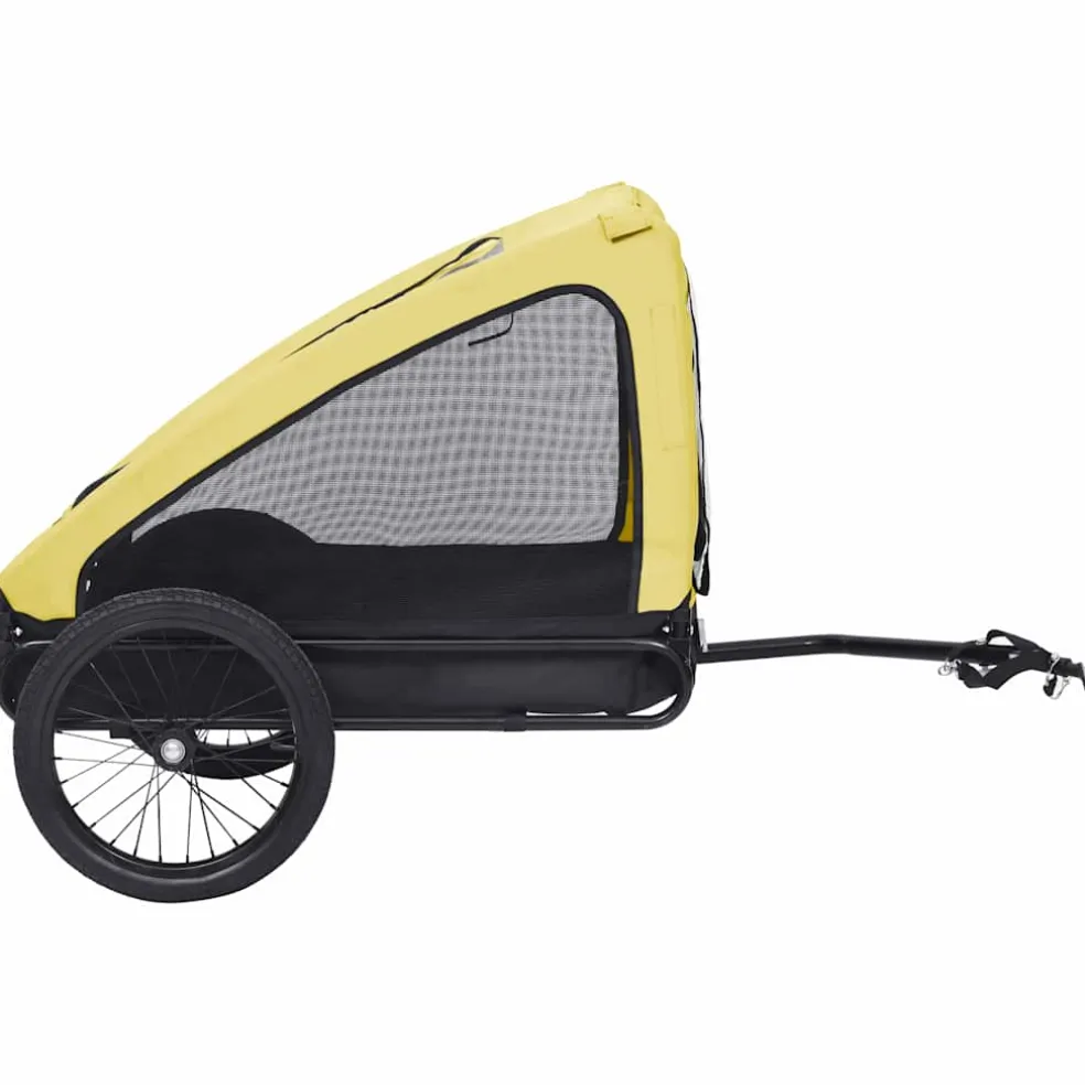 vidaXL Hondenfietstrailer geel en zwart