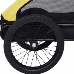 vidaXL Hondenfietstrailer geel en zwart
