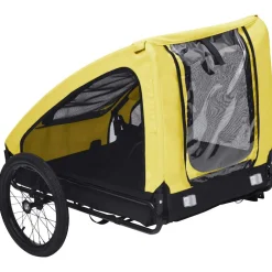 vidaXL Hondenfietstrailer geel en zwart