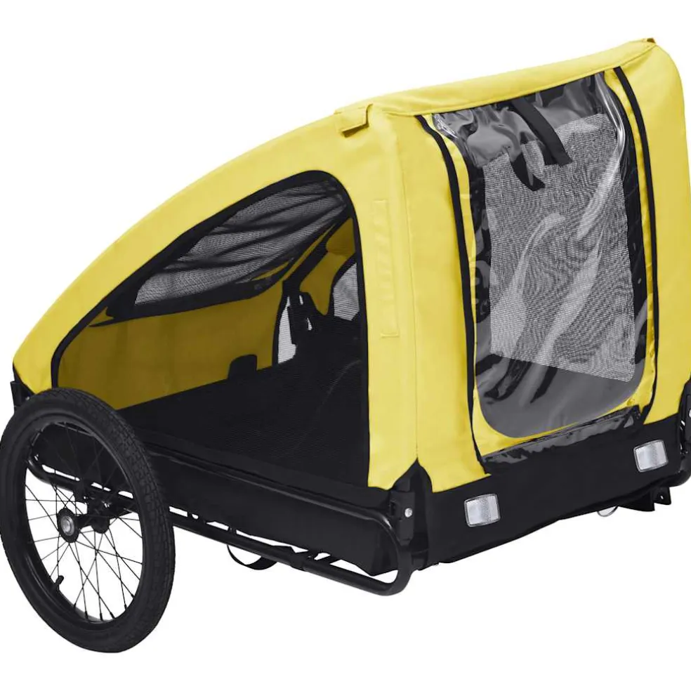 vidaXL Hondenfietstrailer geel en zwart