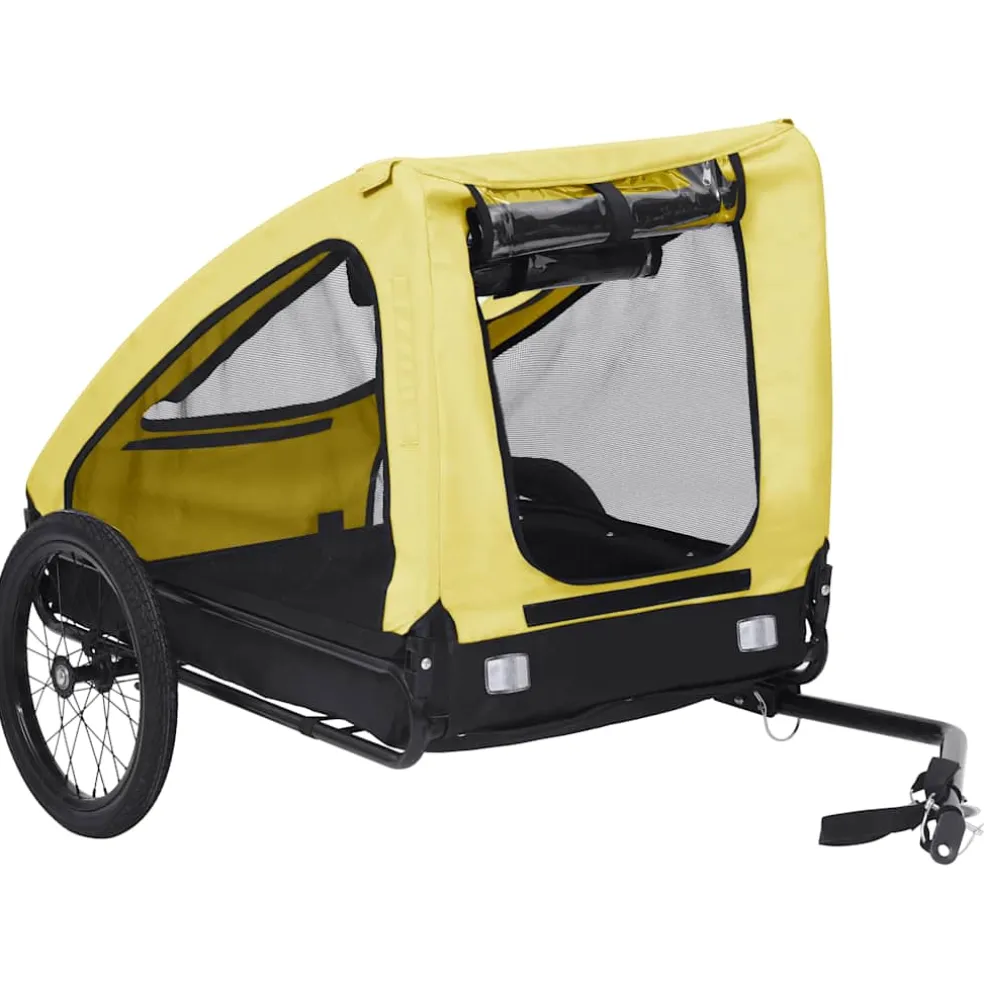 vidaXL Hondenfietstrailer geel en zwart