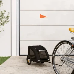 vidaXL Hondenfietstrailer oxford stof en ijzer zwart