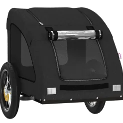 vidaXL Hondenfietstrailer oxford stof en ijzer zwart