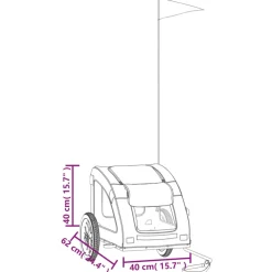 vidaXL Hondenfietstrailer oxford stof en ijzer grijs