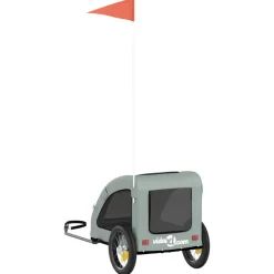vidaXL Hondenfietstrailer oxford stof en ijzer grijs