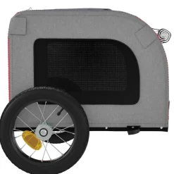 vidaXL Hondenfietstrailer oxford stof en ijzer rood en grijs