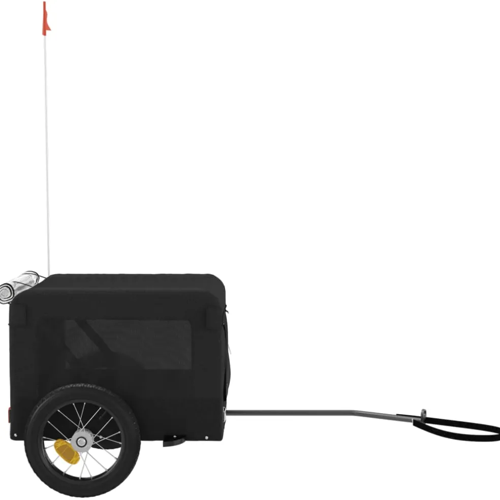 vidaXL Hondenfietstrailer oxford stof en ijzer zwart