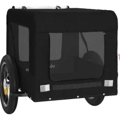 vidaXL Hondenfietstrailer oxford stof en ijzer zwart