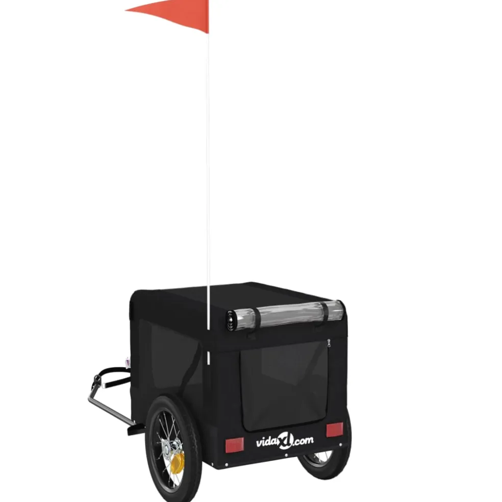 vidaXL Hondenfietstrailer oxford stof en ijzer zwart