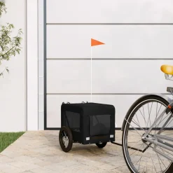 vidaXL Hondenfietstrailer oxford stof en ijzer zwart