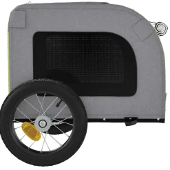 vidaXL Hondenfietstrailer oxford stof en ijzer groen en grijs