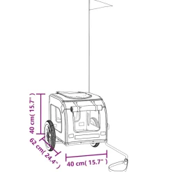 vidaXL Hondenfietstrailer oxford stof en ijzer groen en grijs