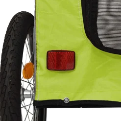 vidaXL Hondenfietstrailer oxford stof en ijzer groen en grijs