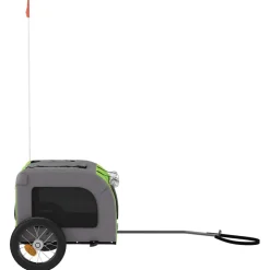 vidaXL Hondenfietstrailer oxford stof en ijzer groen en grijs