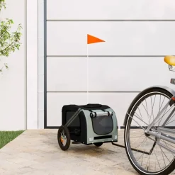 vidaXL Hondenfietstrailer oxford stof en ijzer grijs en zwart