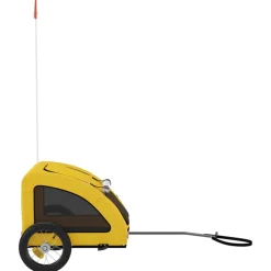 vidaXL Hondenfietstrailer oxford stof en ijzer geel