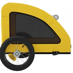 vidaXL Hondenfietstrailer oxford stof en ijzer geel en zwart