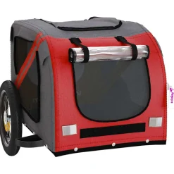 vidaXL Hondenfietstrailer oxford stof en ijzer rood