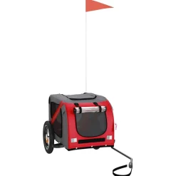 vidaXL Hondenfietstrailer oxford stof en ijzer rood